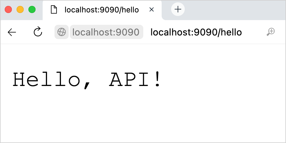 Hello, API output