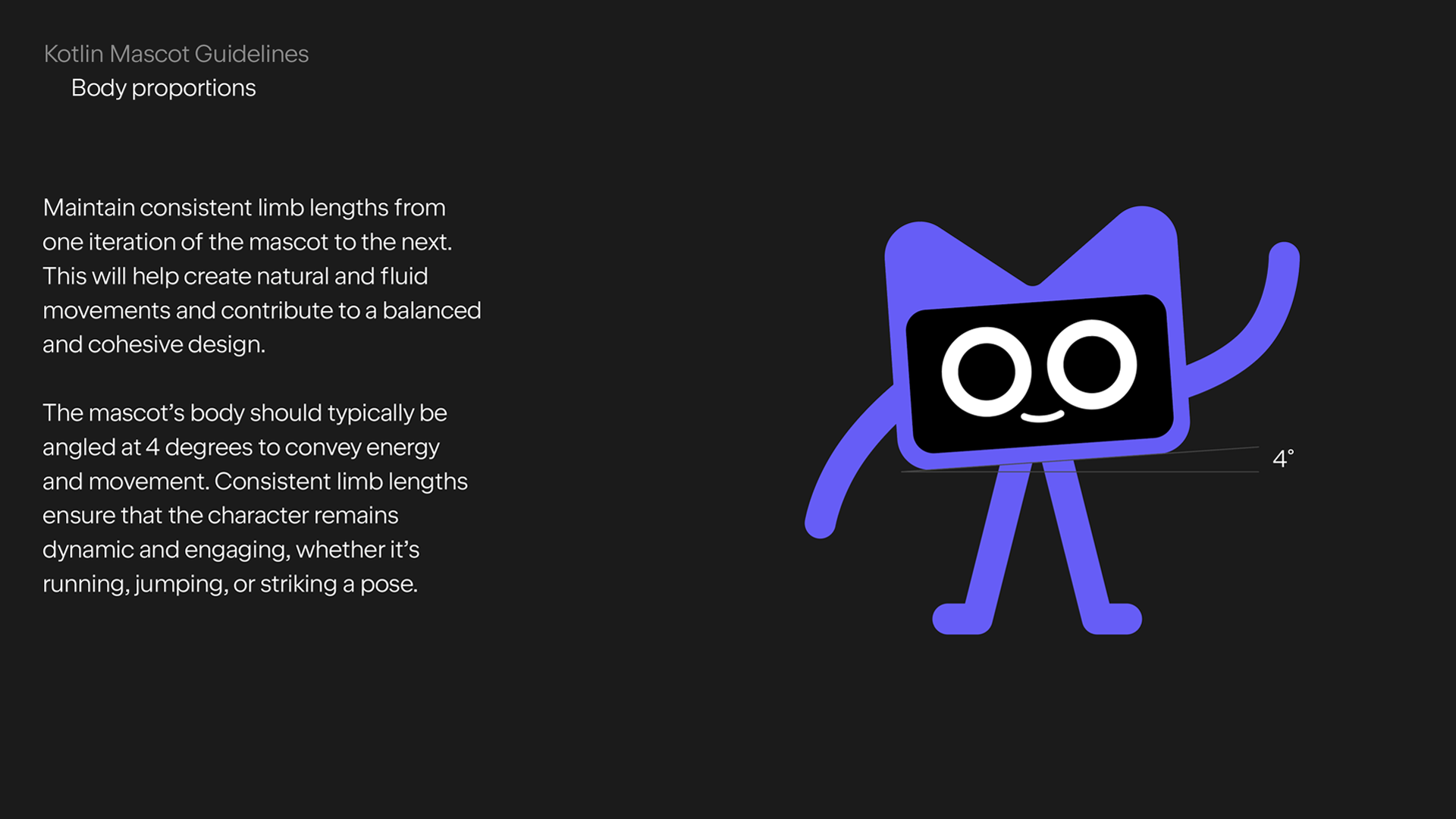 Kotlin mascot Kodee proportions
