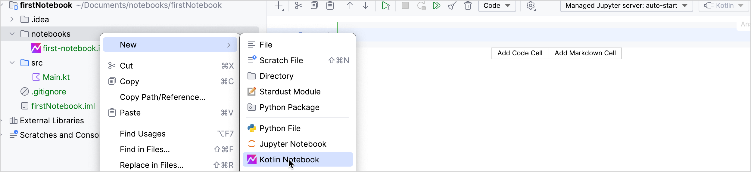 Create a new Kotlin Notebook